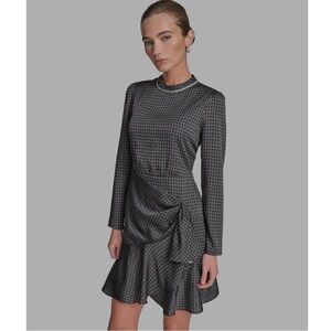 Elegant Black Patterned Dress